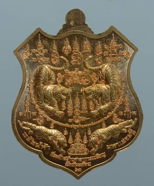 เหรียญอามหลวงพ่อพัฒน์ ปุญญกาโม รุ่นพยัคฆ์ห้ามหาเศรษฐี วัดห้วยด้วน นครสวรรค์ รายการที่ 7.36 เนื้อทองแดงผิวไฟ ลงยาม่วง หมายเลข ๑