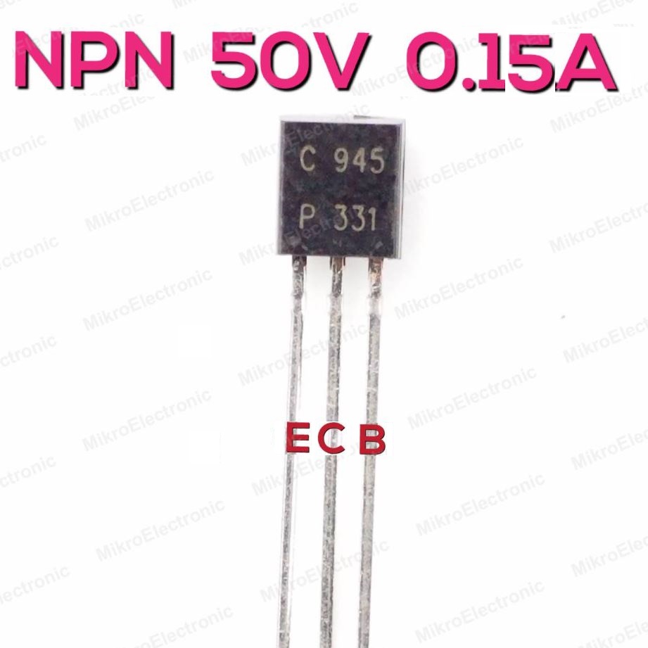 ทรานซิสเตอร์ NPN C945P (2SC945) 50V 0.15A for Audio Frequency Amplifier, High Frequency OSC