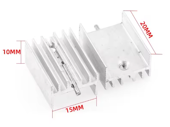 แผ่นระบายความร้อน Heatsink 20*15*10mm. Anodized Aluminium Heat Sink with needle For Power Transistor TO-220 size 20x15x10mm.