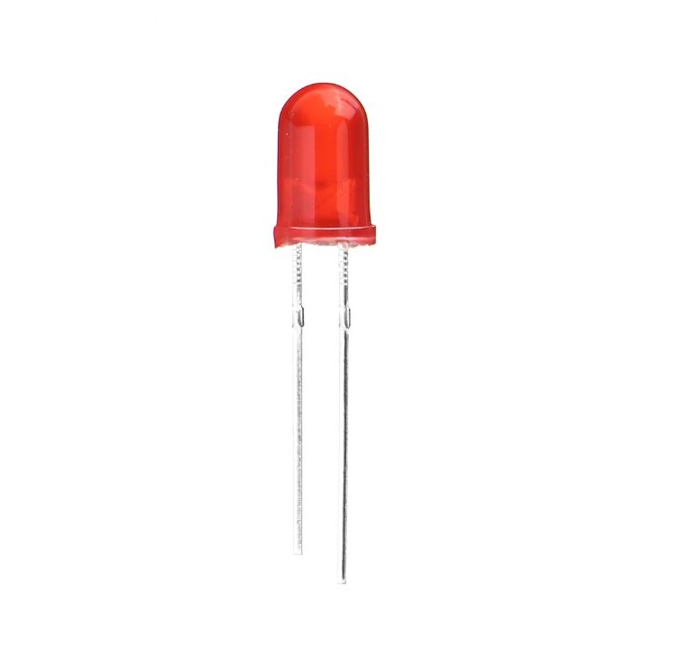 หลอด LED 5mm สีแดง แบบขุ่น 600-800mcd แพ็คละ 20 ตัว Red LED Diode Round Diffused Red Color Light Lamp