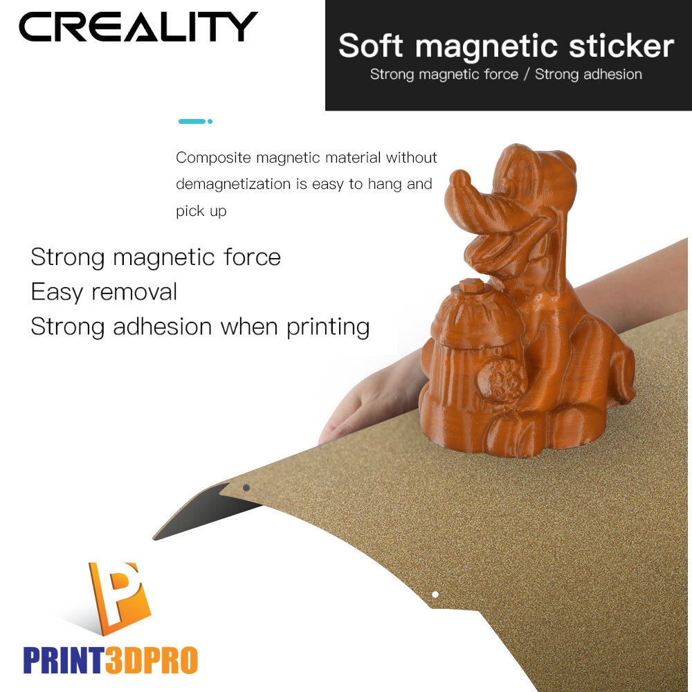 Creality CR-6 SE GOLD PEI FROSTED SURFACE 255x245x2mm Pei ฐานพิมพ์แม่เหล็ก Flame Retardant and Heat Resistant