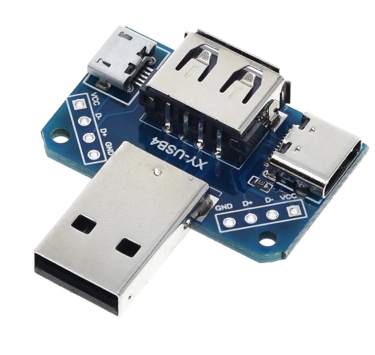 Type-C 2.54mm Micro 4P USB Adapter Board Male to Female Connector Adapter