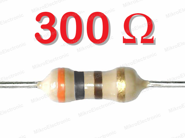 ตัวต้านทาน 300 โอห์ม 1/4W 5% แพ็คละ 10 ตัว 300 Ohm 0.25W Carbon Film Fixed Resistor 300R