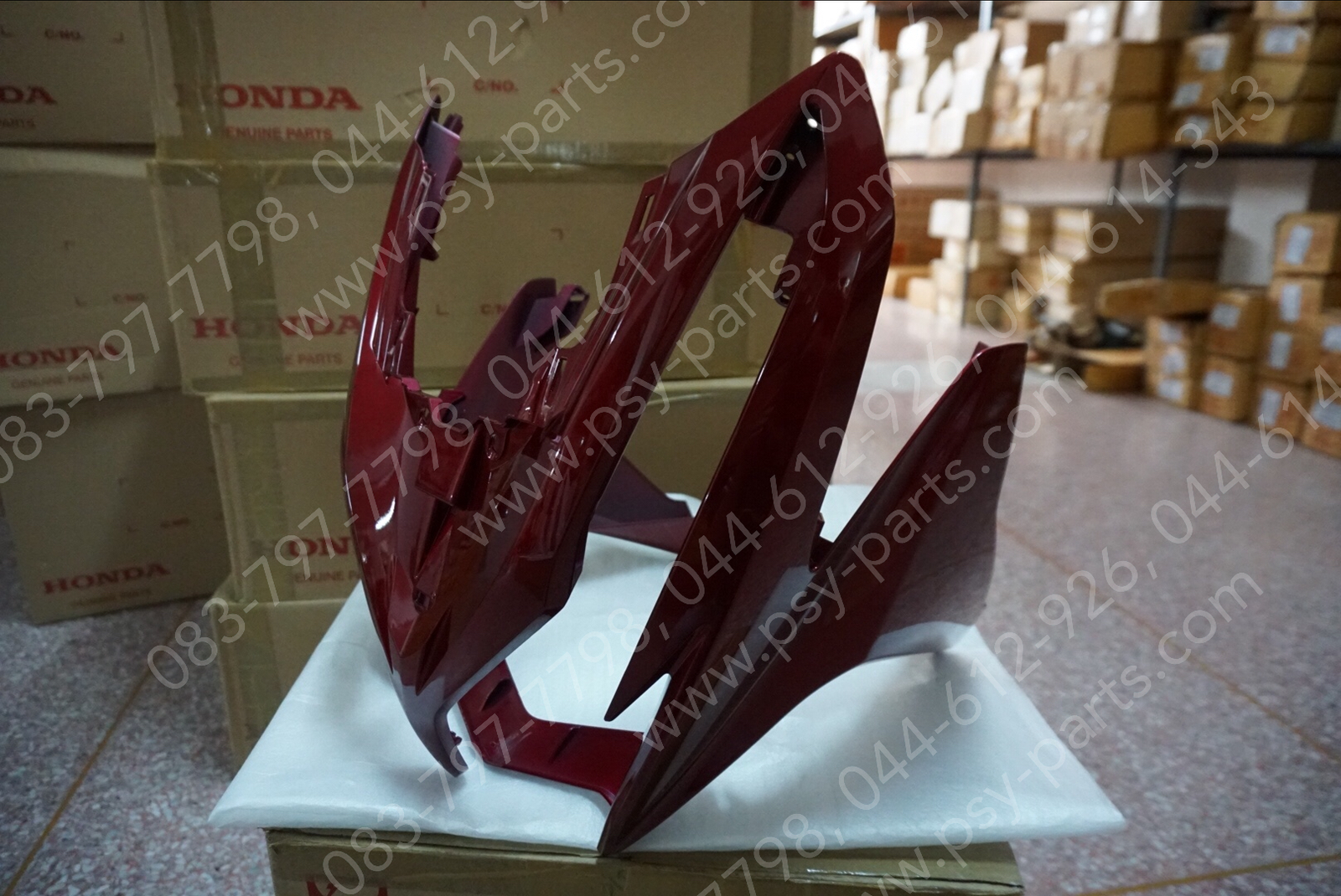 หน้ากากไฟหน้า CLICK 125-I แท้ๆ สีแดงเข้ม (R326) 64301-KZR-700ZA