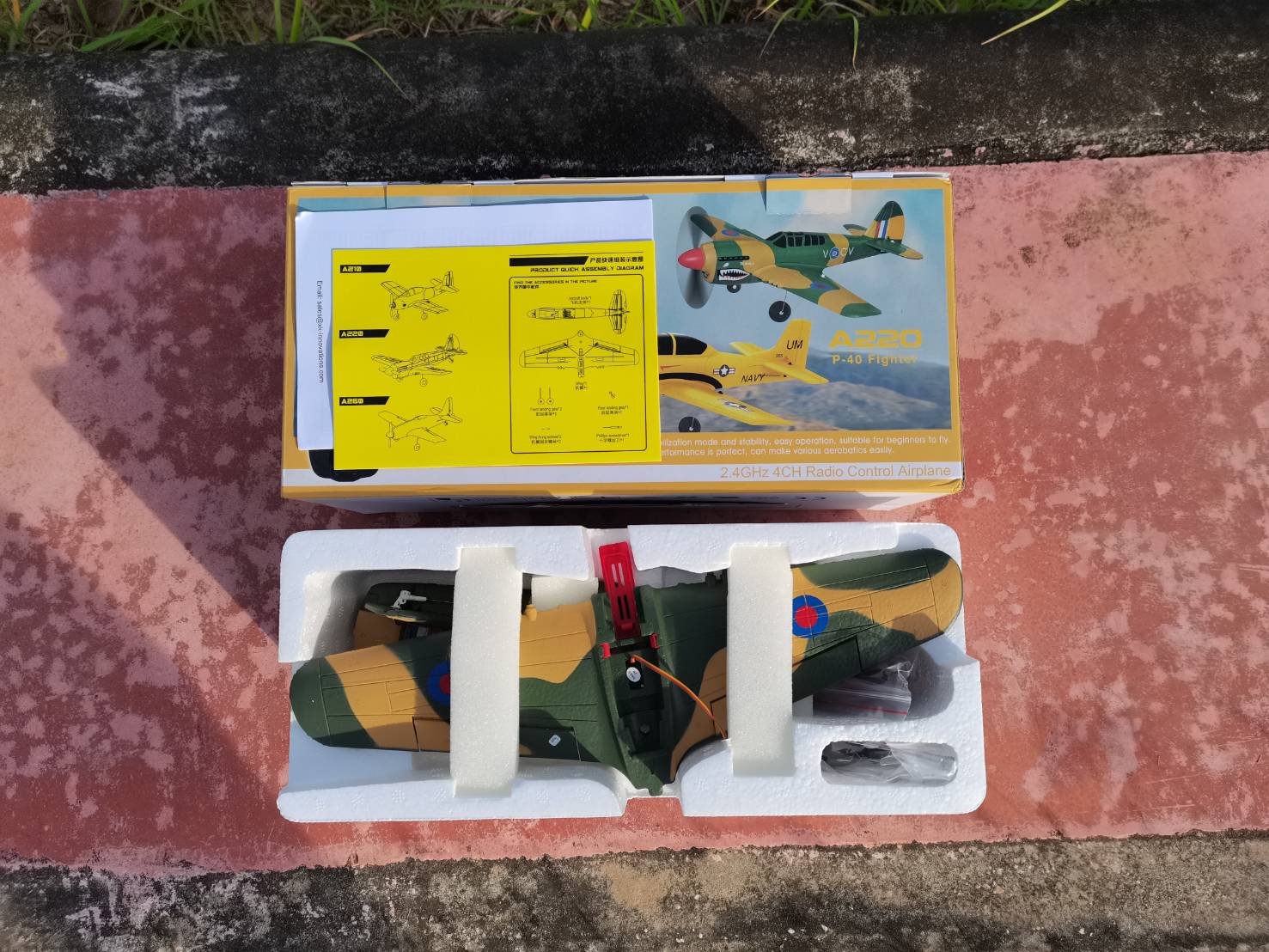เครื่องบินบังคับ WL& XK A220 P40 FIGHTER 3D-6G สินค้าชุดพร้อมเล่น มีระบบช้วยบิน
