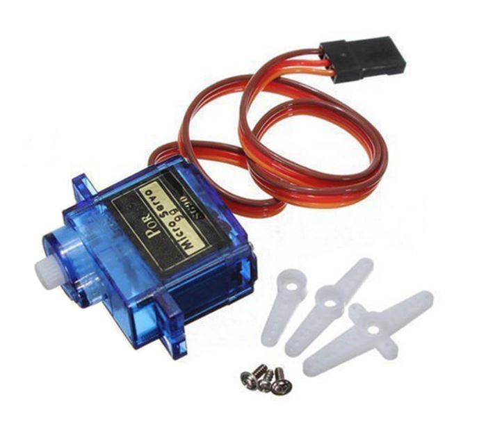 เซอร์โวมอเตอร์ พร้อมล้อรถ SG90 Micro Servo 1.8kg/cm (หมุนได้ต่อเนื่อง สั่งหมุนซ้าย, ขวา, หยุด, ปรับความเร็วได้) 4.8V - 6V 360 Degree Continuous Rotation Servo With Servo Wheel DIY Kit