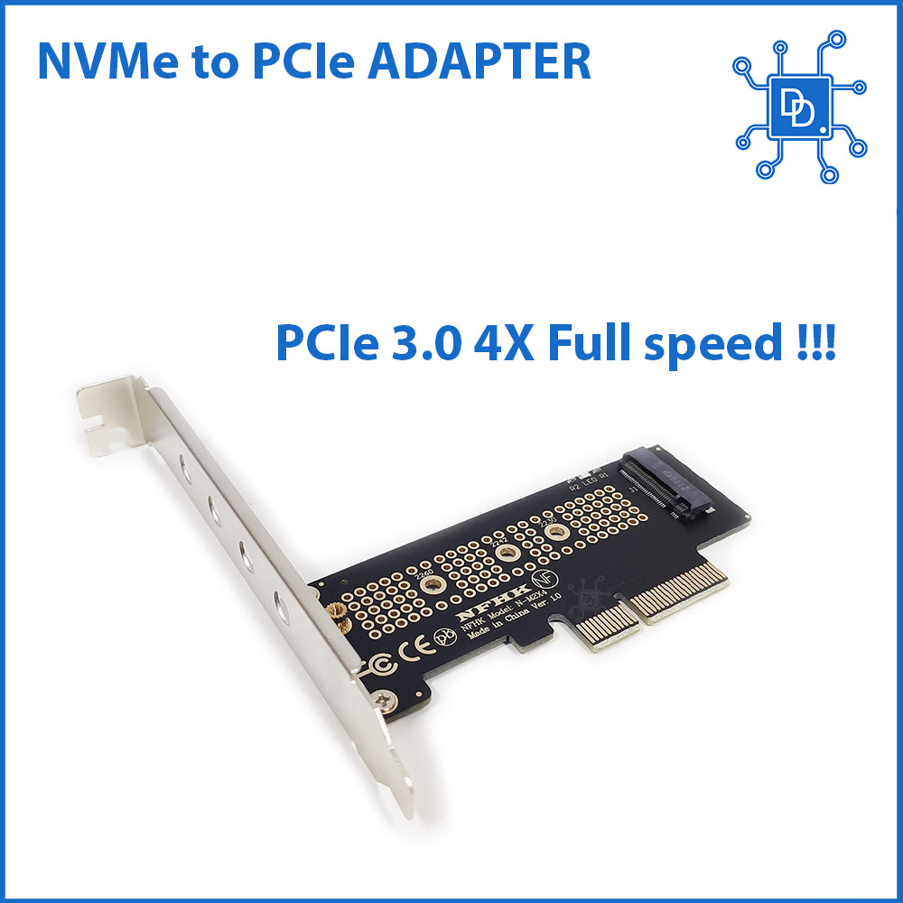 m.2 NVMe to PCIe adapter ตัวแปลง NMVe กับสล็อต PCI-Express
