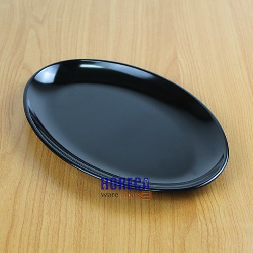 จานเปลวงรี 8.5นิ้ว สีดำ ตราเอสบี