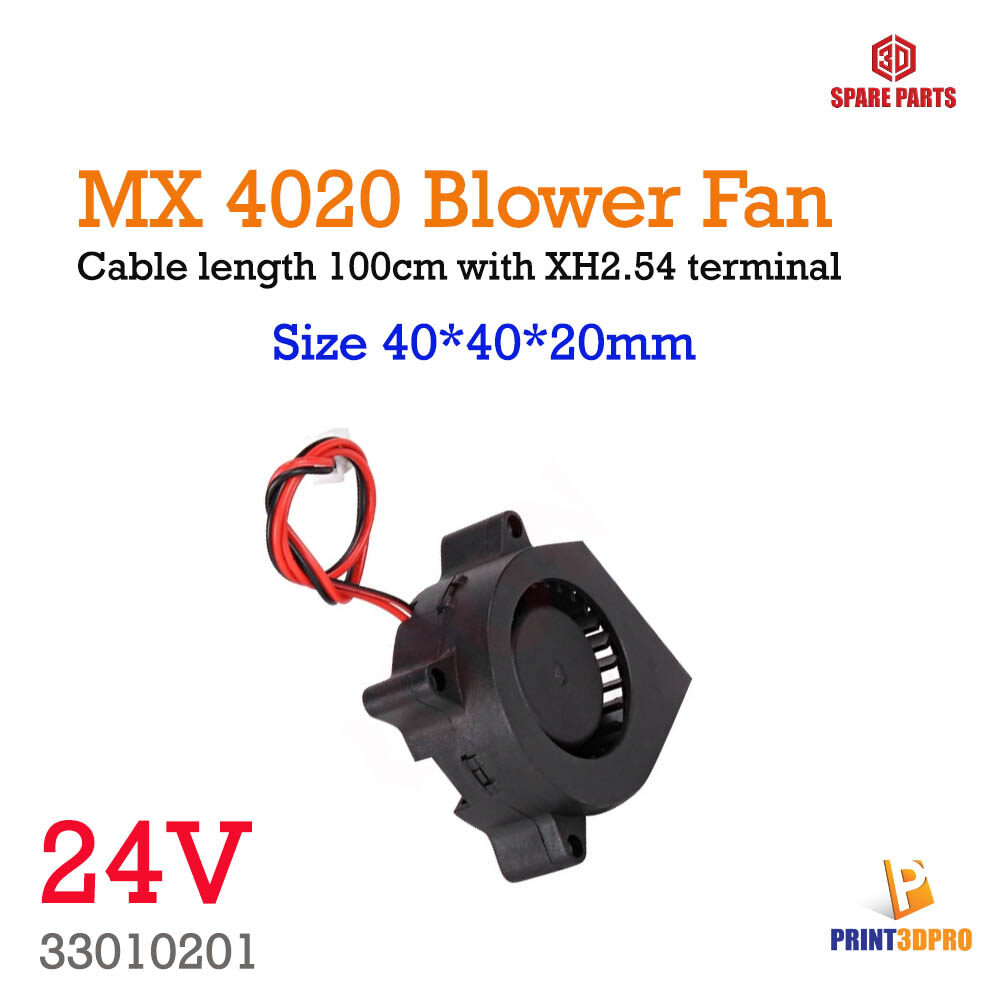 3D Printer Part MX 4020 Blower Fan 24V Cable Length 100cm with XH2.54 terminal