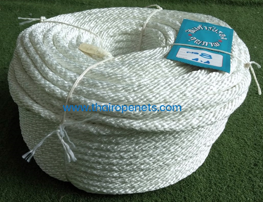 Size 8mm.เชือกโพลีเอสเตอร์เกรด A เชือกลูกเสือ ยาว 100 เมตร/ม้วน