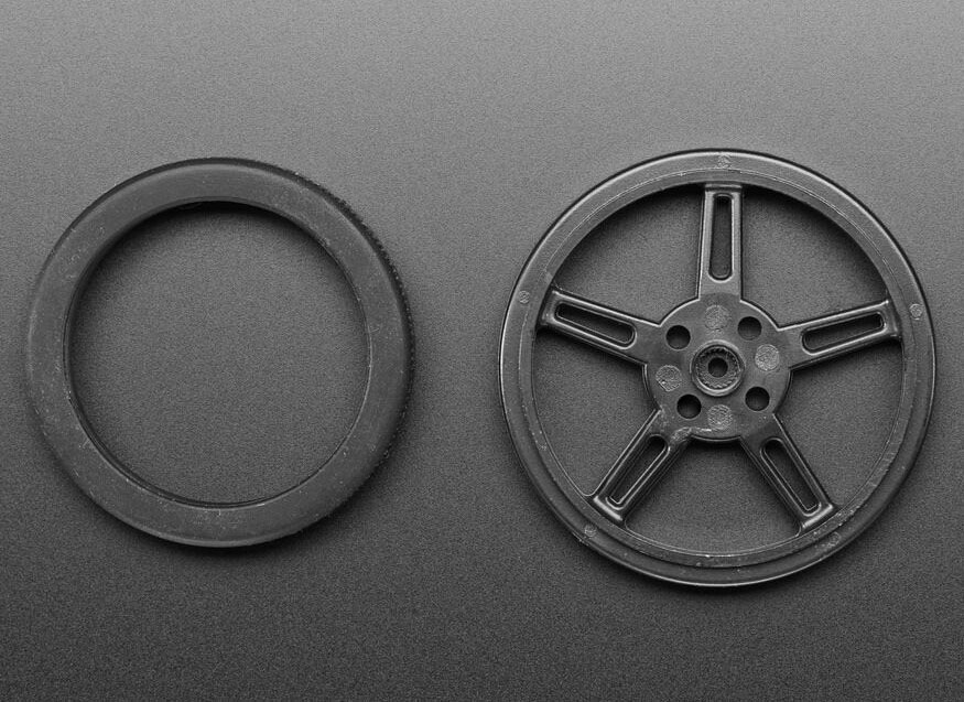 ล้อรถ ขอบยาง 5908-25T สำหรับ servo MG995 / MG996 silicone tire compatible robot smart car 360 degrees