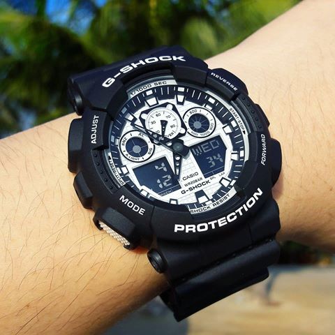 Casio G-shock ชาย GA-100BW-1ADR