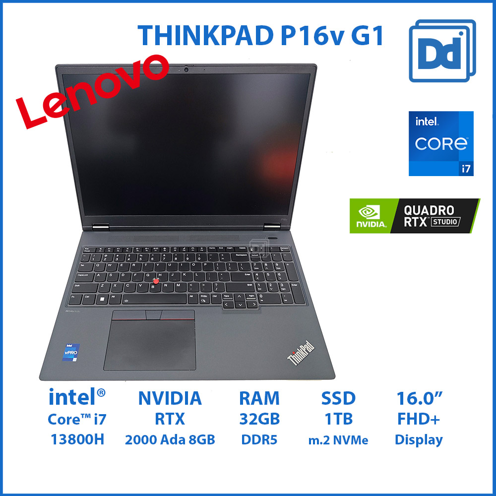 LENOVO Thinkpad P16v G1 INTEL i7-13800H NVIDIA RTX 2000 Ada 8GB RAM 32GB NVMe 1TB USED 1 โน๊ตบุ๊คทำงาน