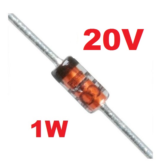 ซีเนอร์ไดโอด 1N4747A 20V 1W DO-41 zener diode