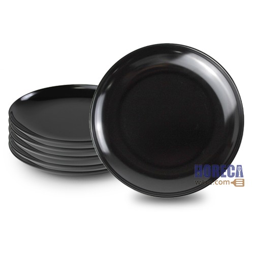 จานกลมใบบัว 7 นิ้ว สีดำ ตราเอสบี