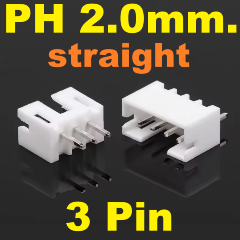 JST PH2.0 mm. ขาตรง 3 ขา connector 3Pin Pitch 2.0 mm. straight Terminal Male Plug socket PCB connector ขั้วต่อคอนเน็กเตอร์ ตัวผู้