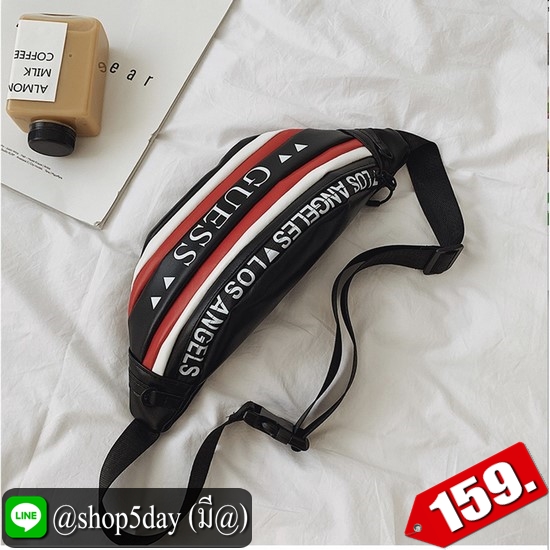 🚀 หนัง PU สุดเก๋ กระเป๋าคาดอก-คาดเอว 🥰 GUESS