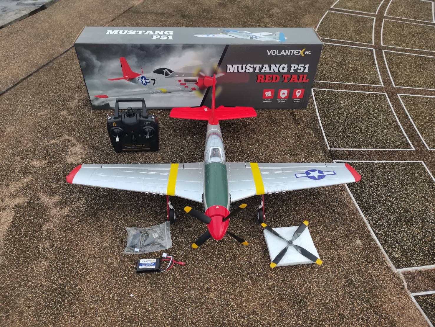 เครื่องบินบังคับวิทยุ Volantex Mustang P-51D Brushless RTF