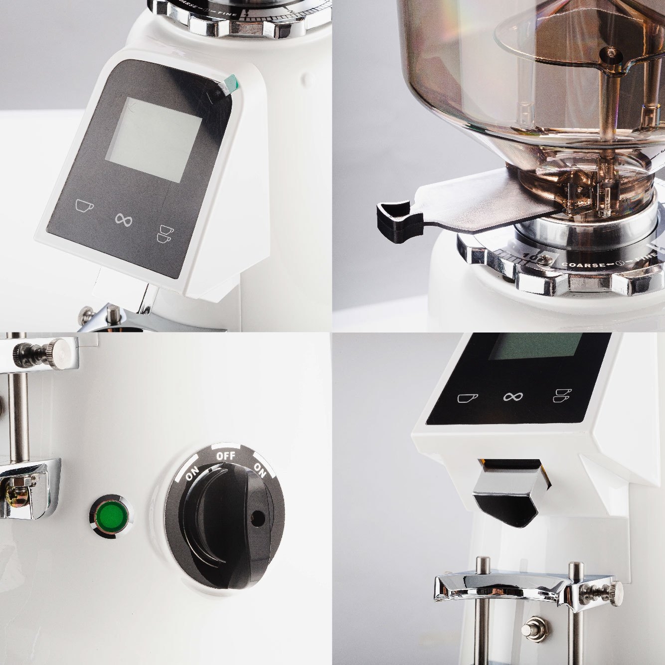 เครื่องบดกาแฟ JX สีขาว ระบบดิจิตอลทัชกรีน เฟืองไทเทเนียม กาแฟ Coffee Grinder อัตโนมัติ Auto กำลังไฟ (350W / เครื่อง) จำหน่ายโดย ทีอีเอ