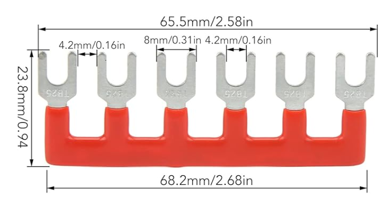 TB-2506 จั้มเปอร์ สำหรับเทอร์มินอลบล็อก 6 ช่อง Jumper Bar for Terminal Block 6 pin Connector Bar