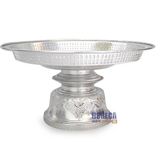 Thai pattern Khanto tray, silver, 42 cm, seal