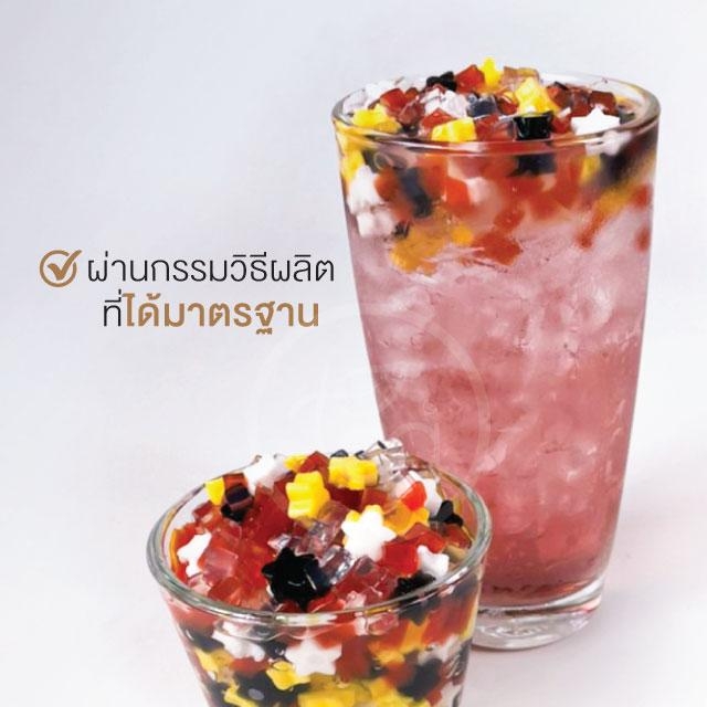 วุ้นฟรุ๊ตสลัดดาวเล็ก Fruit Jelly - Star วุ้นผลไม้รวม เจลลี่ท็อปปิ้ง Jelly วุ้น คาราจีแนน (1000 กรัม/ถุง)