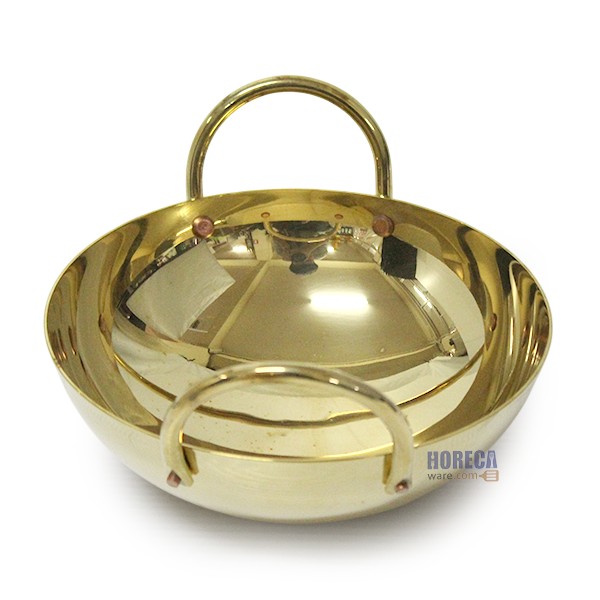 กระทะหล่อสองหูทองเหลือง 6นิ้ว (รุ่นประหยัด) สมิทธ์