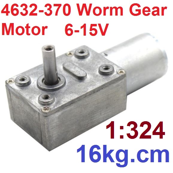 มอเตอร์เกียร์ 4632-370 Turbo Worm Gear Motor 6-15V Volt DC M3 Screw Shaft Length 17mm Mini Motor Reducer Model Motor Large Torque มอเตอร์ทดรอบ