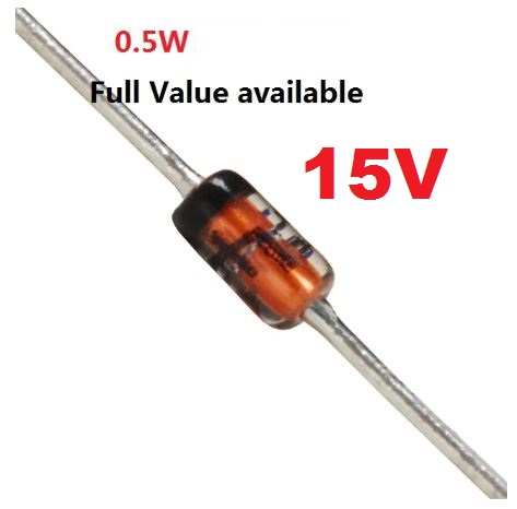 ซีเนอร์ไดโอด 15V 1/2W zener diode (0.5W) (500mW) DO-35