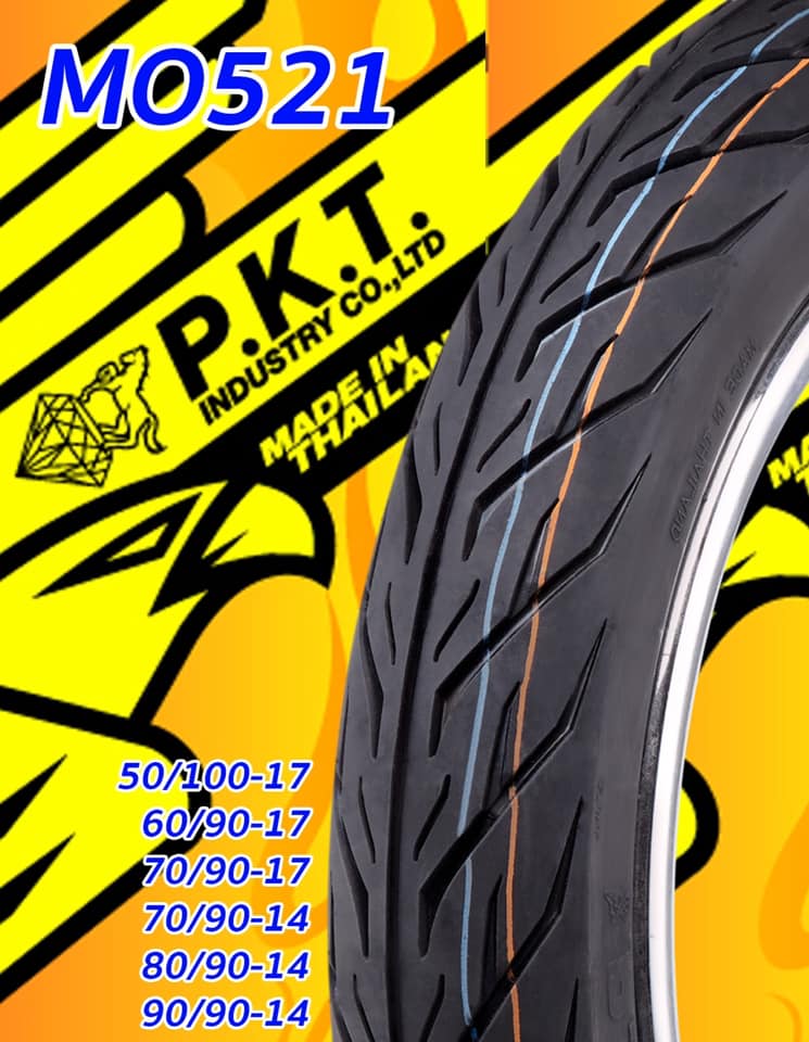 ยางนอก 2.25-17 PKT 60/90-17 MO521 ลายไฟ