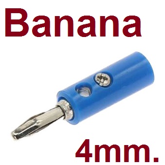 ปลั๊กกล้วย ตัวผู้ 4mm สีน้ำเงิน Banana plug head 4mm. บานานาปลั๊ก Blue color Banana Jack panel Terminal audio accessories