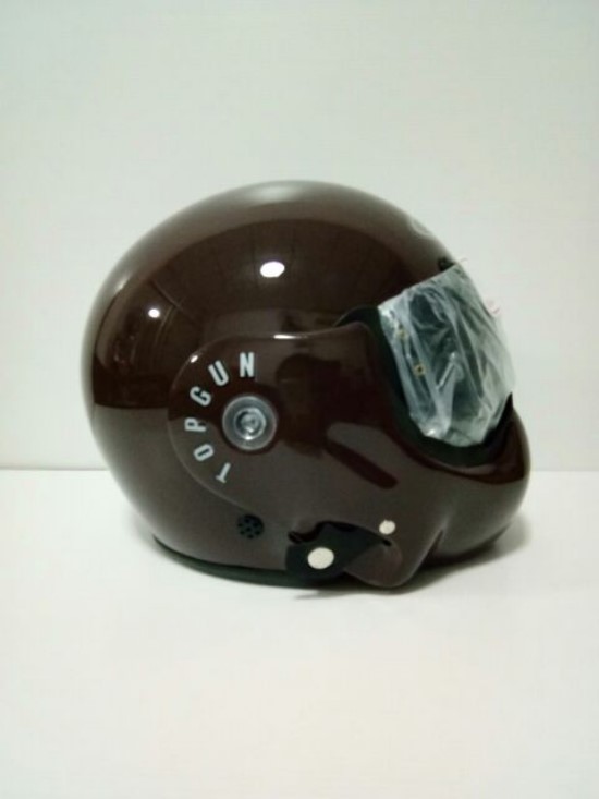 🔥หมวกกันน็อคTOPGUN สีน้ำตาลเงา