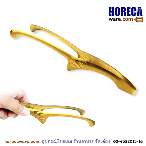 Korean tongs, round head, 26 cm, gold color, Fofo brand