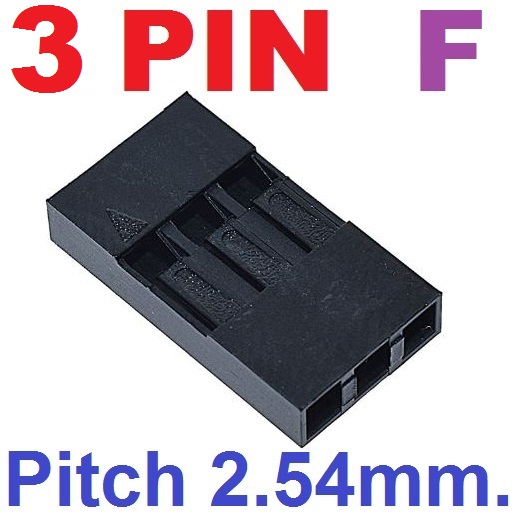 Dupont 3Pin Pitch 2.54mm Shell Housing Female Plug Connector ตัวเมีย