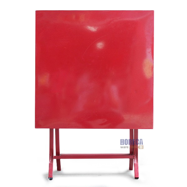 โต๊ะโค้ก โต๊ะเบียร์ ขาพับแบบจตุรัส สีแดง 70x70ซม. ตราเอ็นเอฟ