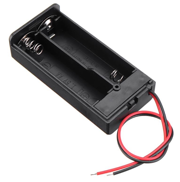 รางถ่าน AA 2 ก้อน 3V มีสวิตช์ ฝาปิด พร้อมสายไฟ 2 section Battery Holder Storage Case Box With Switch&Cover for AA Batteries Standard Container battery