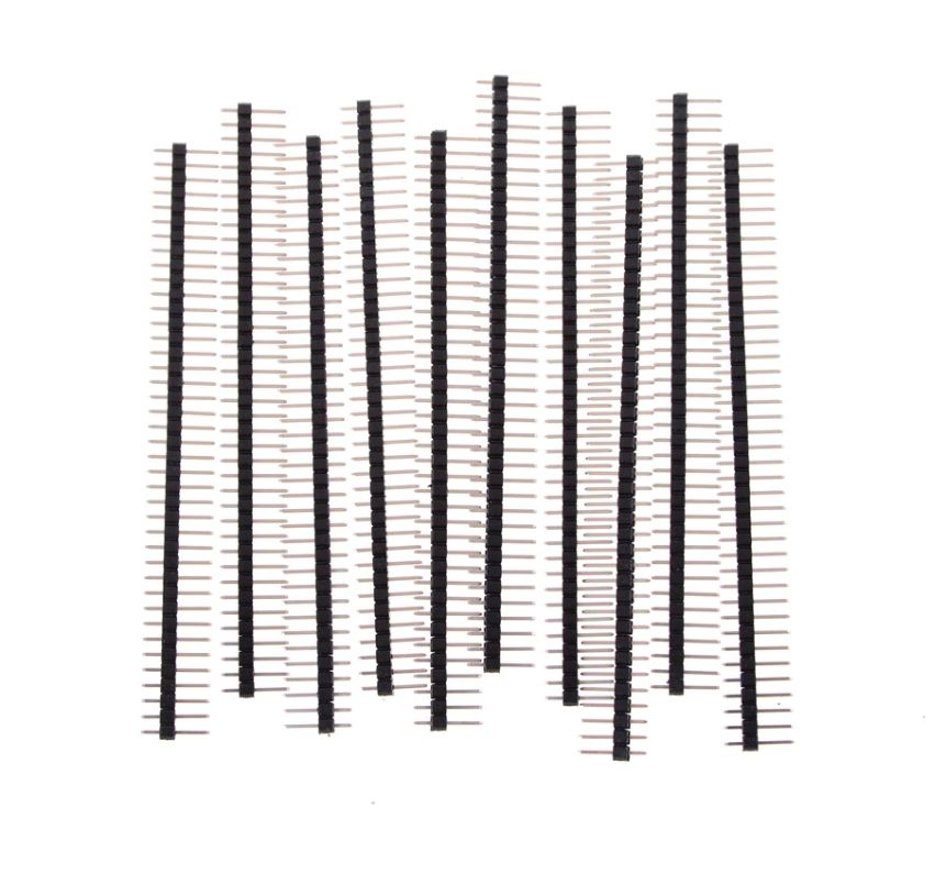 ก้างปลา สีดำ 40 Pin 2.54 mm. 1x40 Single Row Male Breakable Pin Header Connector Strip For Arduino