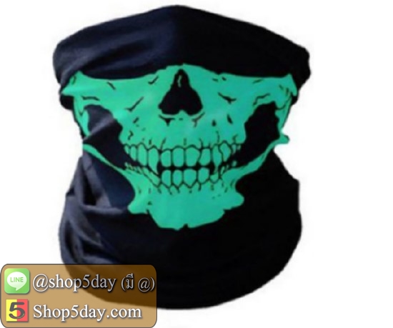 ผ้าบัพ กระโหลก ทีม ผ้าบัฟ แบบสวม สีดำ ลายสี ใช้กันแดด กันลม ขี่จักรยาน มอเตอรไซด์