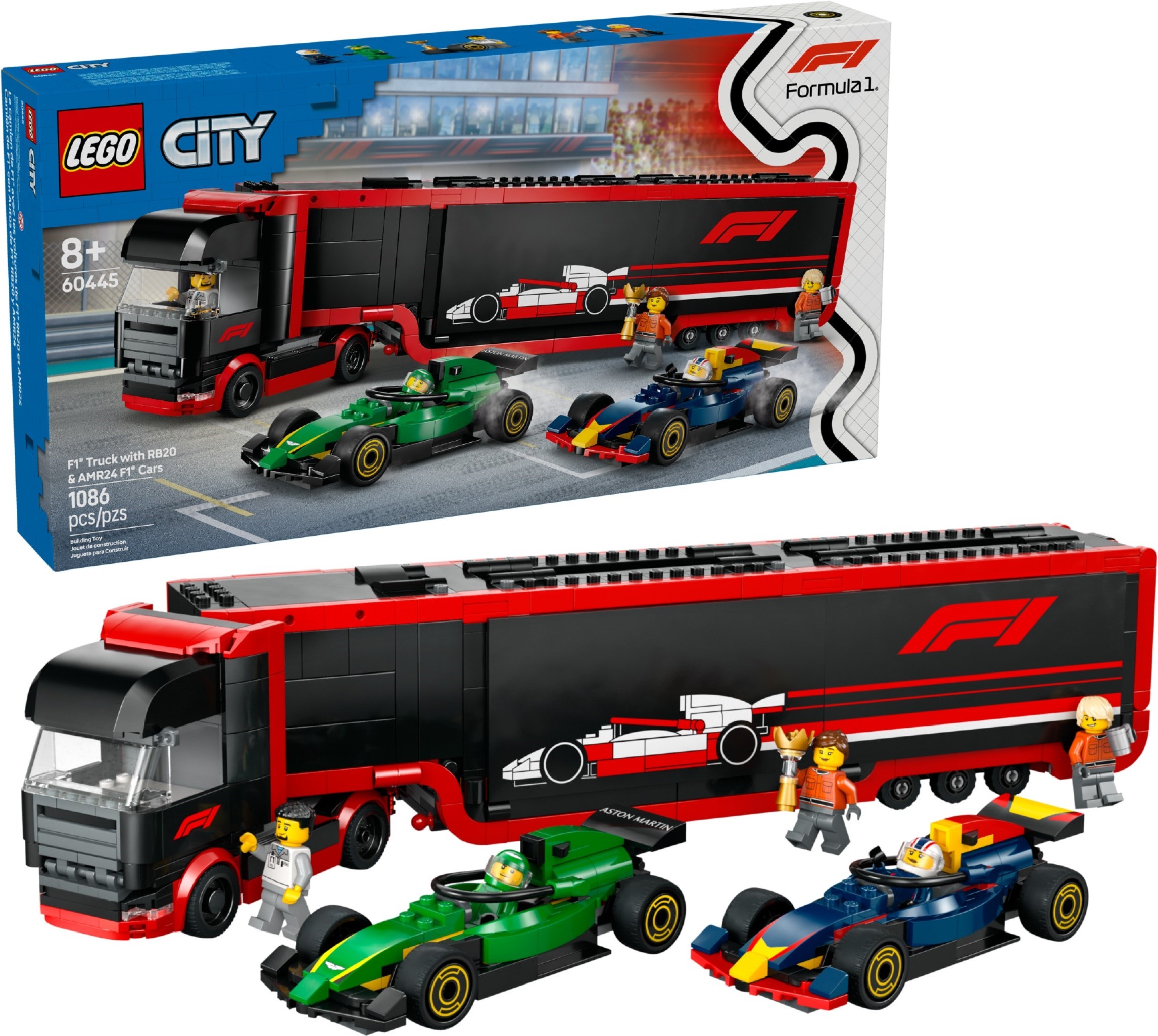 LEGO City เลโก้ 60445 F1 Truck with RB20 & AMR24 F1 Cars