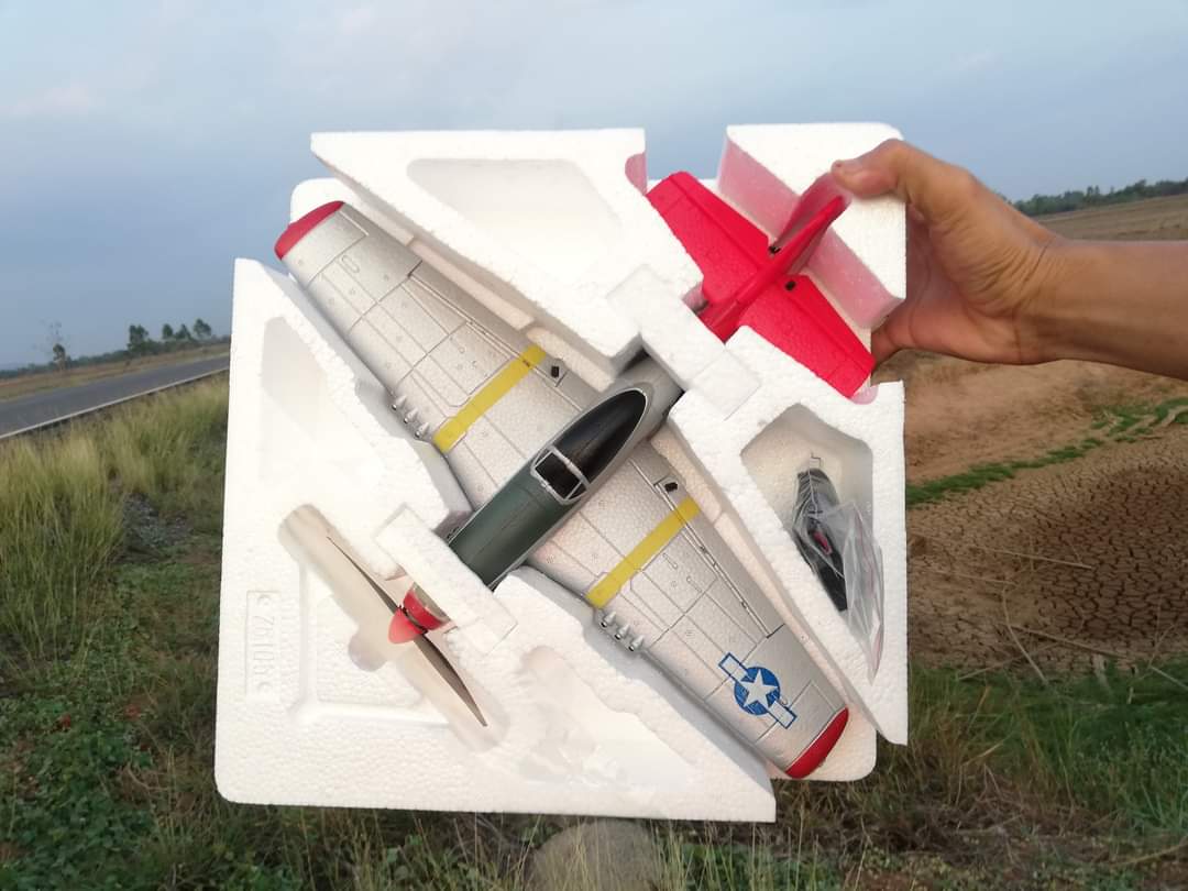 เครื่องบินบังคับวิทยุ Eachine Mini Mustang P-51D ระบบ 4CH ชุดพร้อมเล้น RTF