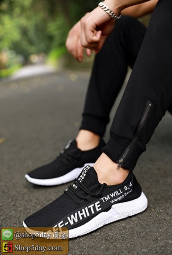 รองเท้าลำลองตาข่ายแฟชั่นเกาหลี สไตล์แบรนด์ดัง (แถบดำ)