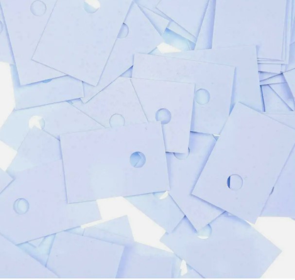 แผ่นซิลิโคน TO-3P1 18*22*0.3 mm. blue with hole insulating pad size 18x22x0.3 mm. silicone heat sink insulation Sheet Plate Thermal Insulation Film ระบายความร้อน
