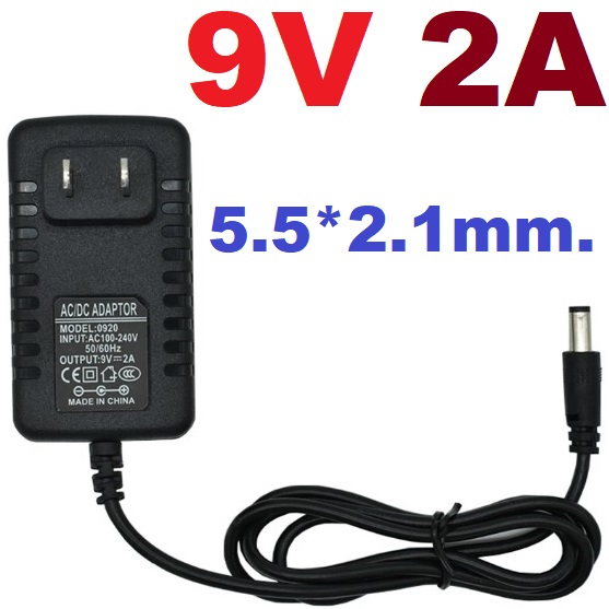Adapter 9V 2A (2000mA) 5.5*2.1mm switching power supply อะแดปเตอร์