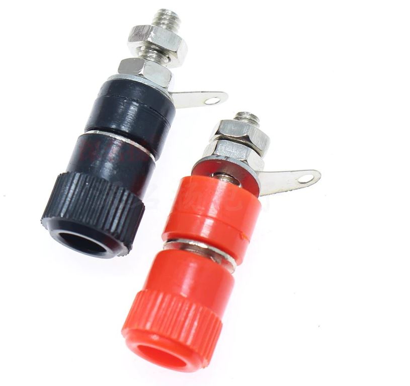 ปลั๊กกล้วย ตัวเมีย 4mm สีแดง Binding post JS-919 Terminal Connector Binding Post Banana Plug Jack Mount 4MM Red color บานานาปลั๊ก