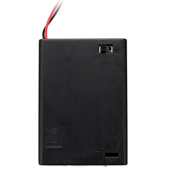 รางถ่าน AA 3 ก้อน 4.5V มีสวิตช์ ฝาปิด พร้อมสายไฟ 3 Slots AA Battery Box Battery Holder Board with Switch for 3xAA Batteries DIY kit Case