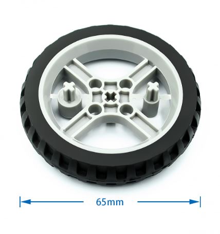 ล้อยาง 6514 TT motor free wheel cross-axis robot smart car narrow wheel 65mm motor tracking line