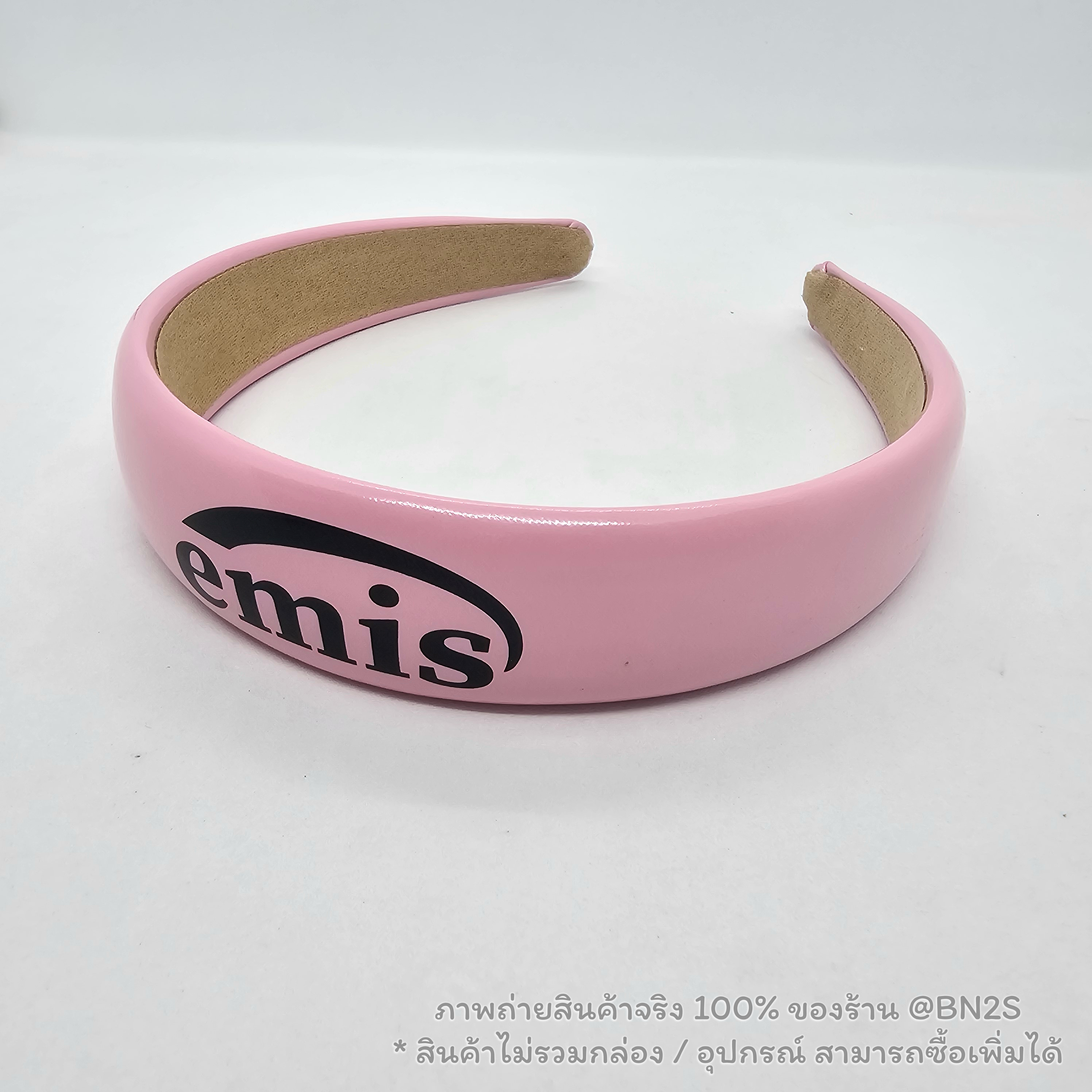 สีชมพู | Korea Emis Makaron Headband Hair Band ที่คาดผมอีมีส มาการอง งานปริ้นท์โลโก้ คมชัดเนื้อยางนุ่ม งานสวยรับประกัน ไม่มีอุปกรณ์