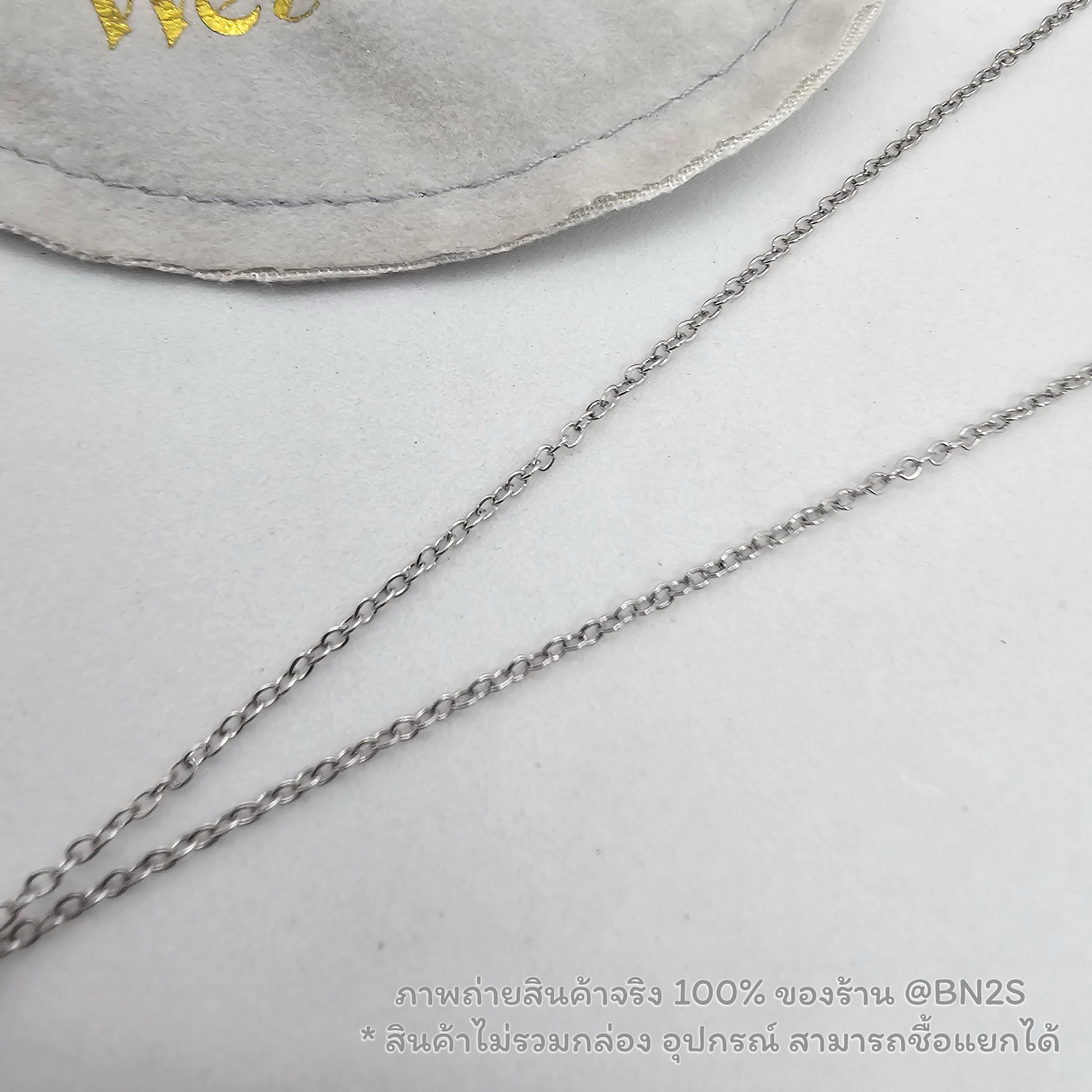 Vivienne Westwood Orb Paper Clip Necklace สร้อยคอวิเวียน จี้ดาวเสาร์ ประดับคริสตัล ที่หนีบกระดาษ อะไหล่เงิน งานปั๊ม สวย