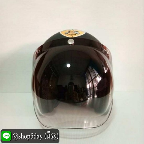 ALTRAX หมวกกันน็อควินเทจคลาสสิค ราคาถูก รุ่น RETRO นวมถอดซักได้ สีดำด้าน พร้อมชิวBUBBLE สีทูโทน