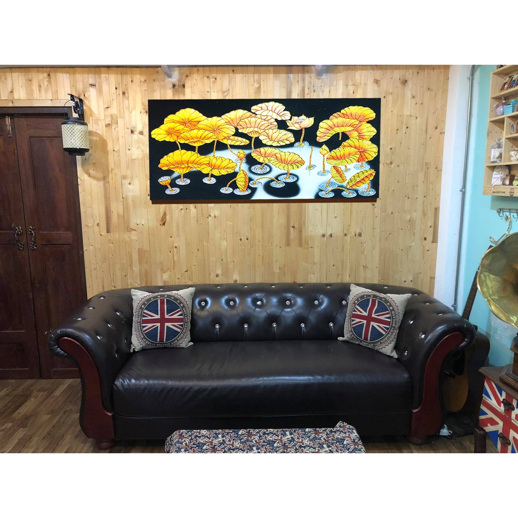 ภาพวาด รูปวาดดอกบัว ภาพติดผนัง ภาพมงคล เสริมดวง กรอบลอย ภาพแต่งบ้าน กรอบรูปติดผนัง ภาพติดผนังตกแต่งบ้าน G0018